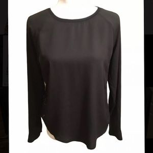 Semi-Sheer Lace Back Blouse